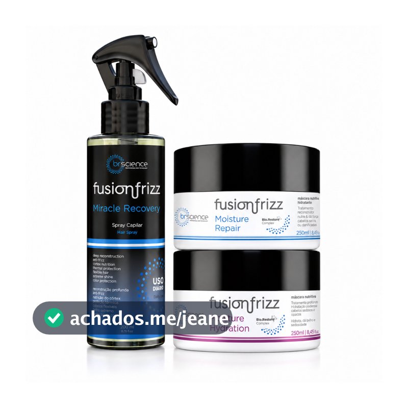 Kit Tratamento Profissional Completo Intenso Fusion- 2 Mascaras+Protetor Termico 200ml