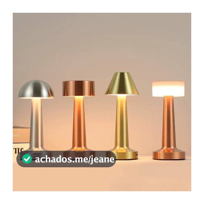 Luminaria Abajur De Mesa LED Bar Café 3 Cores Sensor De Toque Recarregável Jantar Lâmpada Decorativa