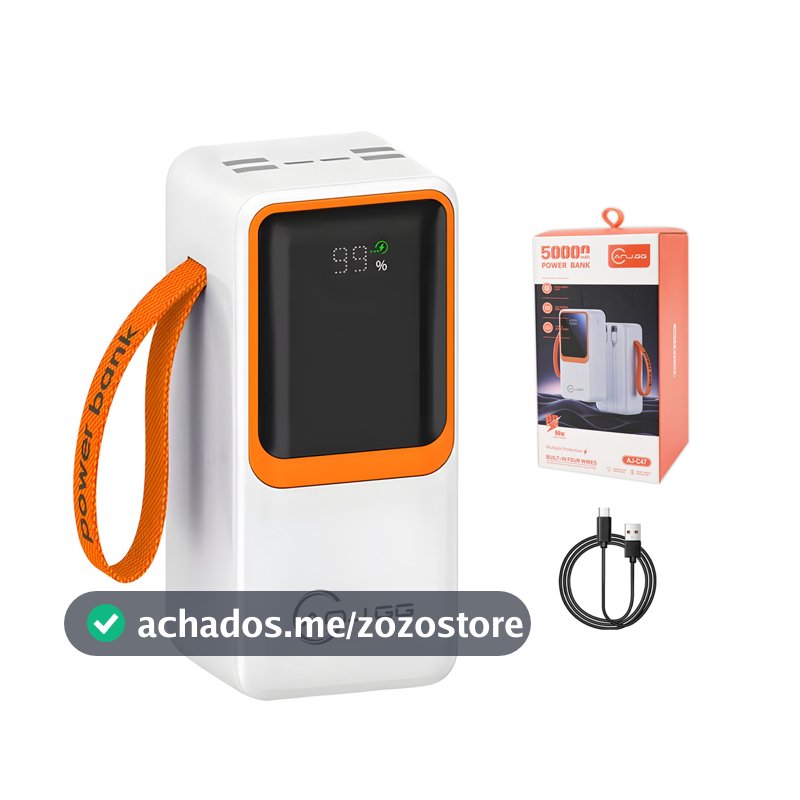 Power Bank 20000/30000/50000mAh Carga Rápida Display Digital 33W66W USB Type-C