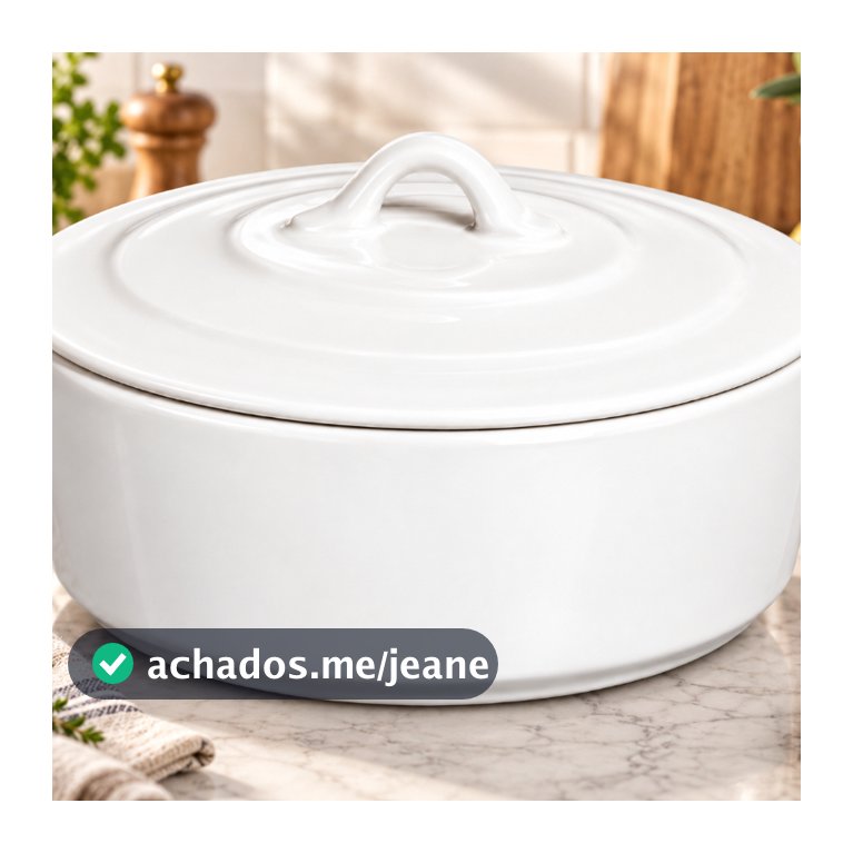Caçarola de Cerâmica com Tampa 13x22x19cm Sopeira Panela para Servir Caldos Sopas Feijão Mesa Posta