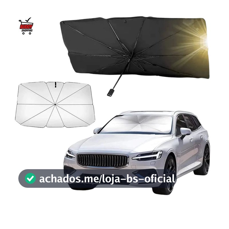 Guarda Sol Protetor de Para-brisa Automotivo AGS-1380 Poliéster 130x79cm Universal Calor UV Retrátil