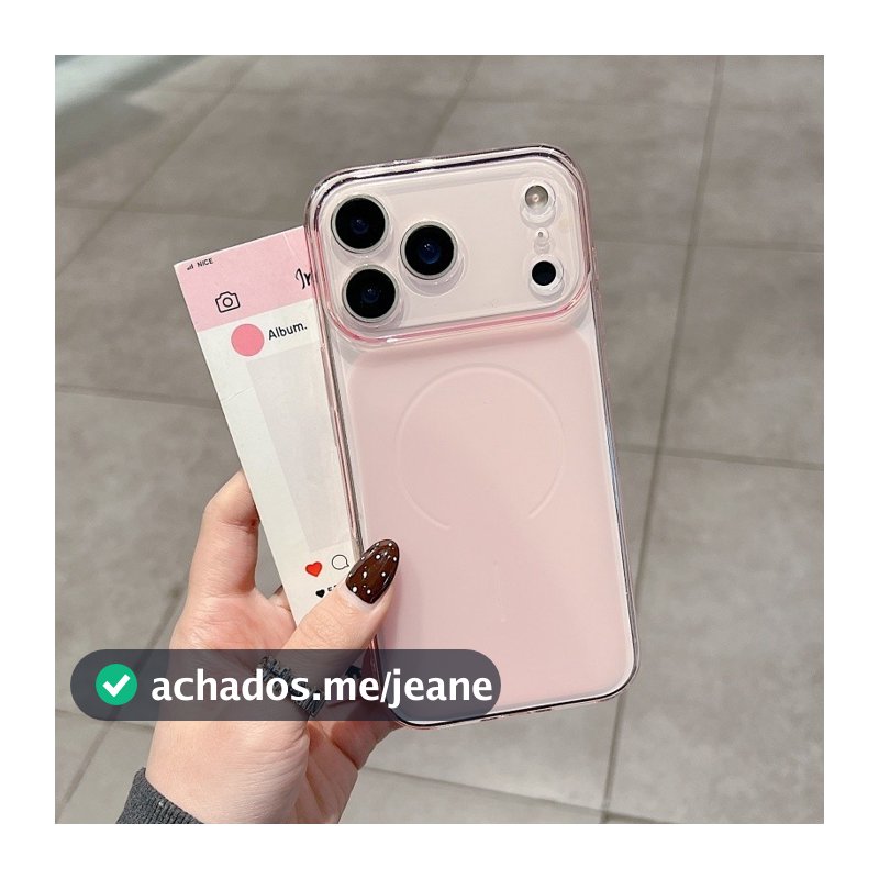 a Janela Panorâmica Ultrafina Se Transforma Instantaneamente Em Uma Capa De Telefone 17 Rosa Pêssego , Adequada Para iPh