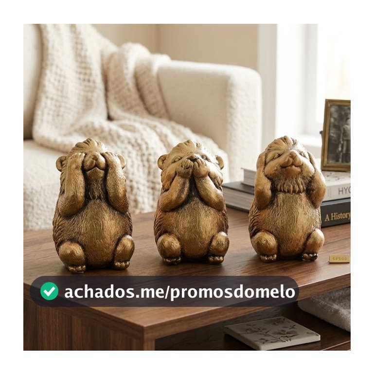 DECORAÇÃO ELEGANTE TRIO DE OURIÇO SABEDORIA NÃO VEJO, NÃO FALO, NÃO OUÇO, DECORATIVO DE LUXO