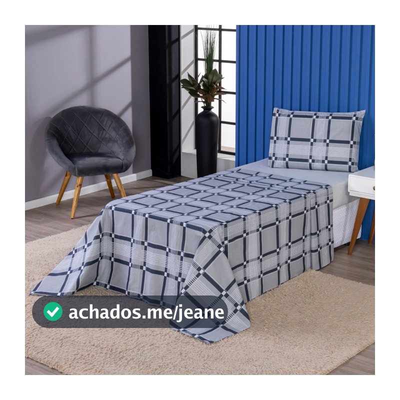 Jogo De Cama Solteiro 3 Peças 100% Algodão 180 Fios