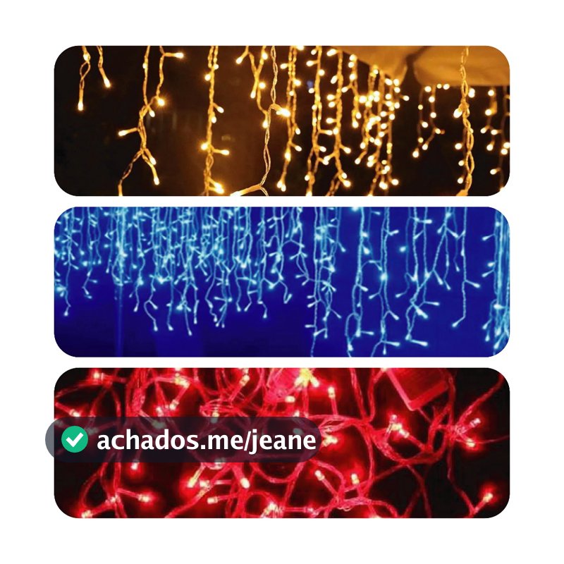 Pisca Pisca Cascata 100 Led 3 Metros Natal Luz Fixa 8 Função Decoração - Conector Macho e Fêmea 110V
