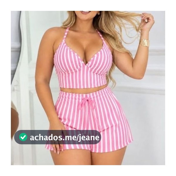 Conjunto Feminino Listrado Cropped + Short Cintura Alta Leve e Confortável 2026 2027