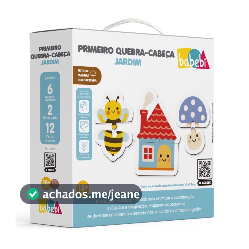 PRIMEIRO QUEBRA CABEÇA JARDIM BABEBI 12 PEÇAS MDF MADEIRA EDUCATIVO INFANTIL LÓGICO ANIMAIS NATUREZA