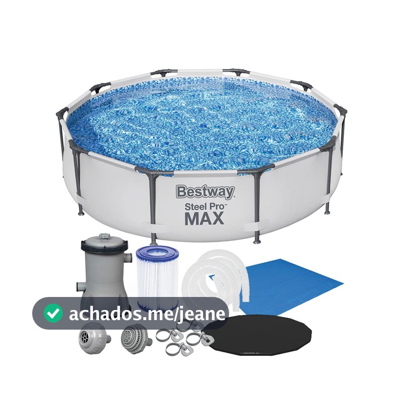 Piscina Estrutural 4678L Circular Pro Max + Filtro 110v ou 220v + Capa + Lona Bestway