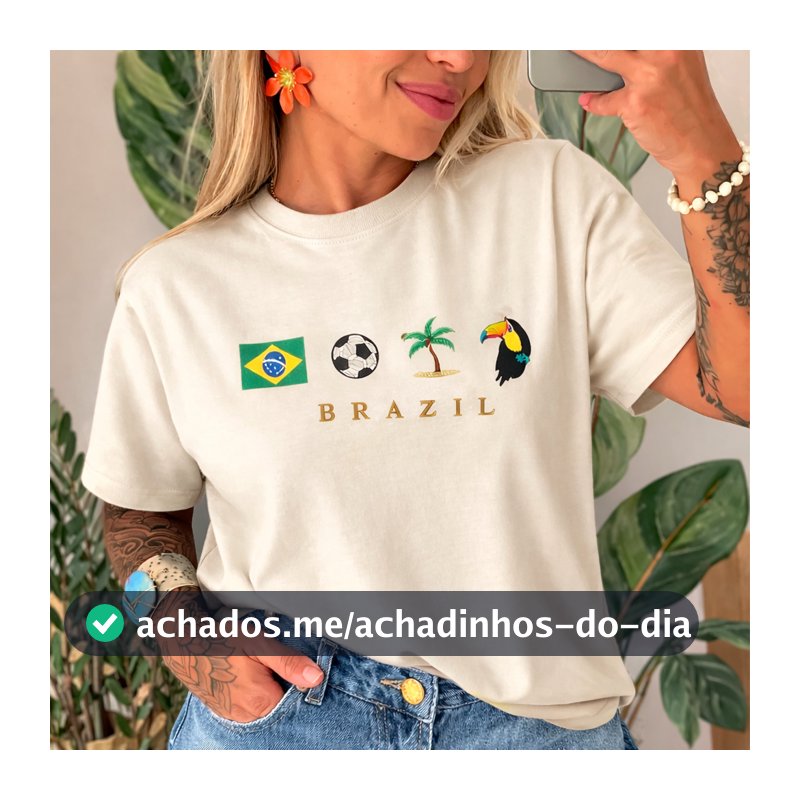Camiseta Brasil 100% Algodão Blusa Rio Copa Do Mundo Camisa Feminina Masculina Seleção