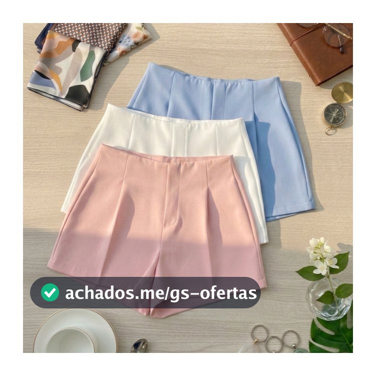 Kit 3 Shorts Feminino Ziper Lateral