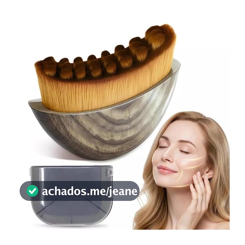 Escova Facial para Drenagem Linfática, Massagem no Rosto com Cerdas Macias, Inclui Estojo Protetor