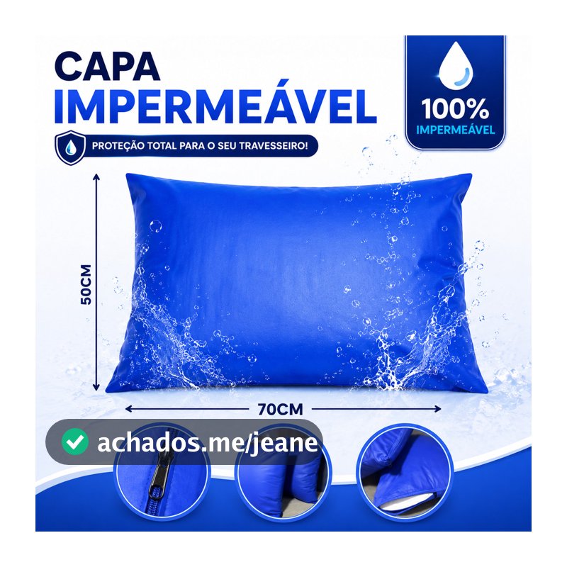 Capa Impermeável Para Travesseiro Hospitalar (50x70cm) Zíper Promoção