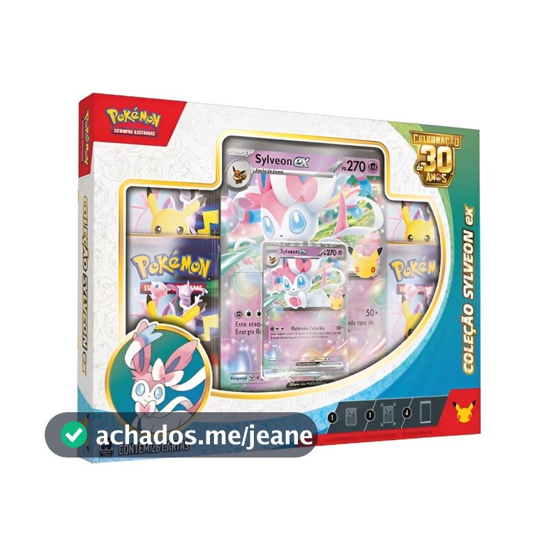 Box de Cartas Pokémon - Celebração de 30 Anos - Sylveon ex - Copag