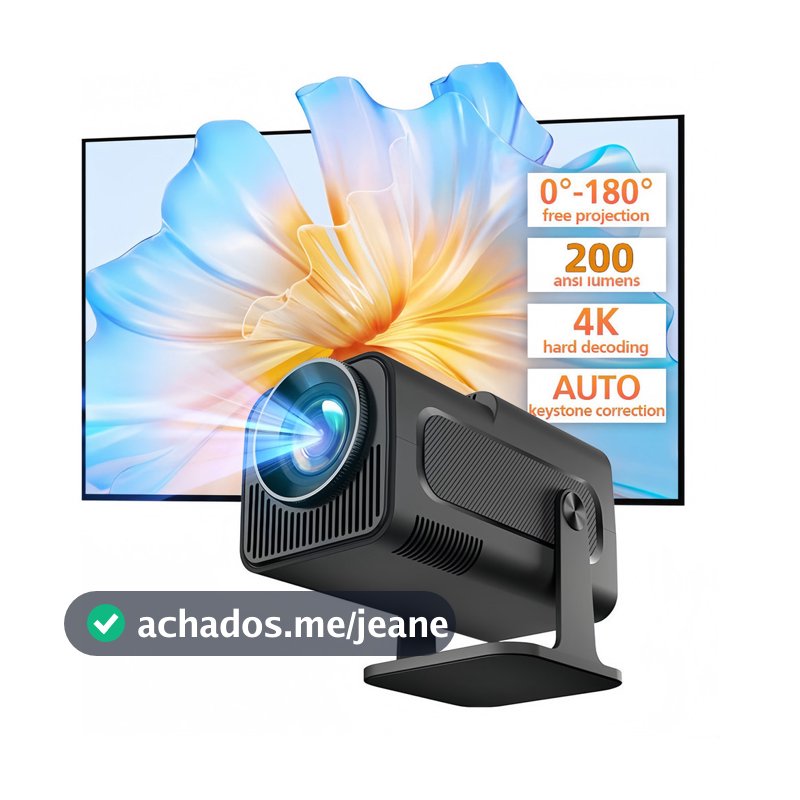 Mini Projetor 4K Portátil HY320 | Android, Full HD, Wifi e Bluetooth
