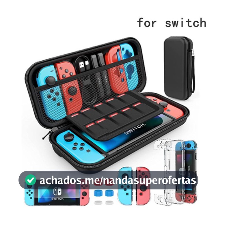 Estojo de Transporte para Gamepad do Switch Organizador para Switch/Switch OLED/V2 com 8 Slots para Cartuchos de Jogos