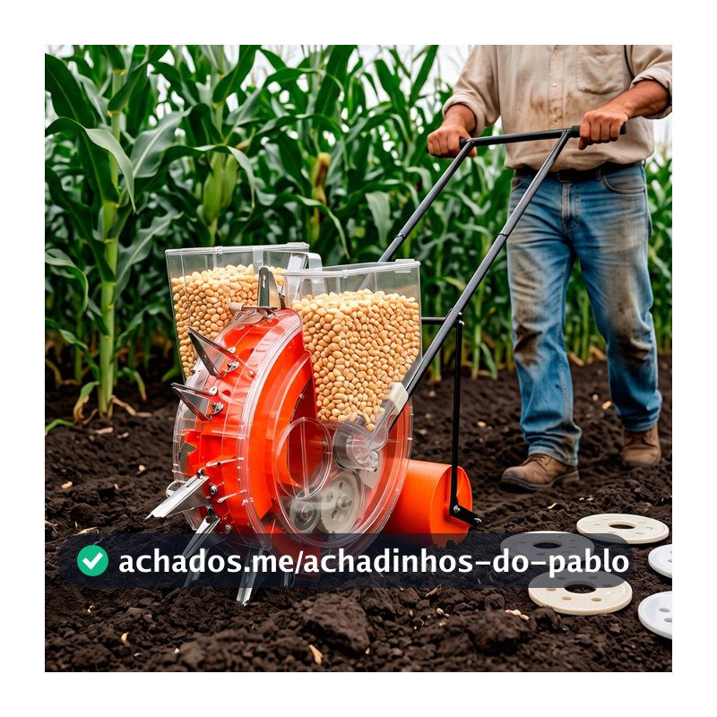 Plantadeira Adubadeira De Empurrar Motocultivador Importway 14 Bicos Ajustáveis com 2 Reservatórios 3kg