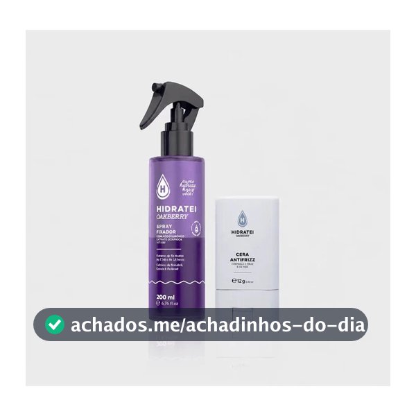 Kit Fixa Tudo Hidratei Spray Fixador 200ml e Cera Antifrizz 12g