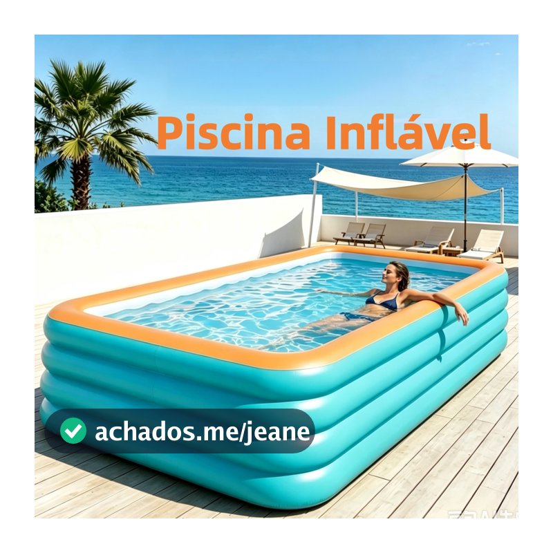 Grande capacidade! Piscina inflável de PVC azul, prática e dobrável, ideal para uso interno e externo