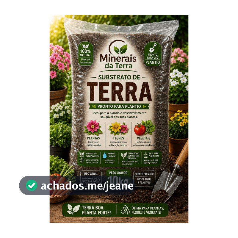 Terra Vegetal 2,5kg 3kg 5kg 10kg 20kg Rico Nutrientes Plantio Jardim Horta Vasos Substrato Solo Fértil Adubada Orgânica