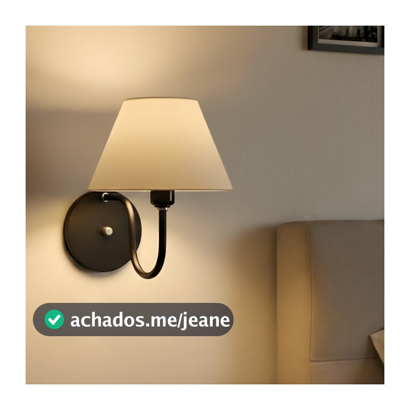 Kit 2 Arandela Abajur de Quarto Interna Bivolt 110/220 Alumínio Americana Colonial - ABF Luminárias