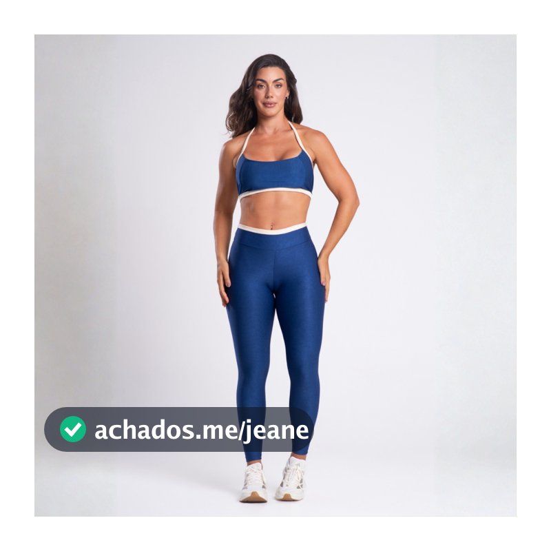 Conjunto Academia Feminino Canelado Top e Legging Frente Única Fitness Luxo