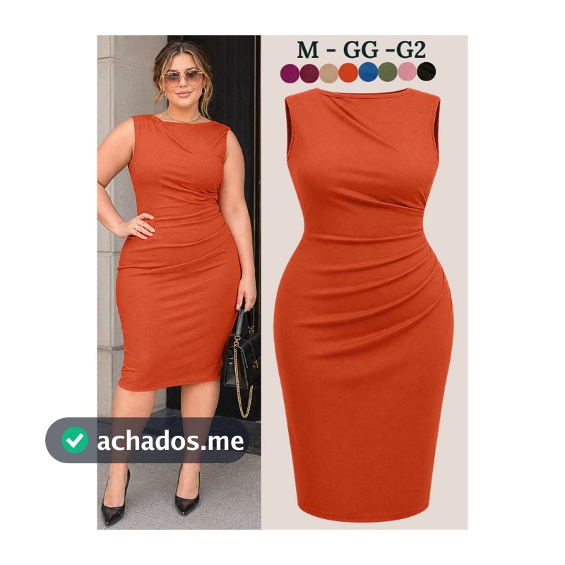 VESTIDO PLUS SIZE FEMININA MIDI BASICO VESTIDOS ELEGANTES FEMININAS CONFORTAVÉL MODA FEMININA SOCIAL EVANGELICA LINDA
