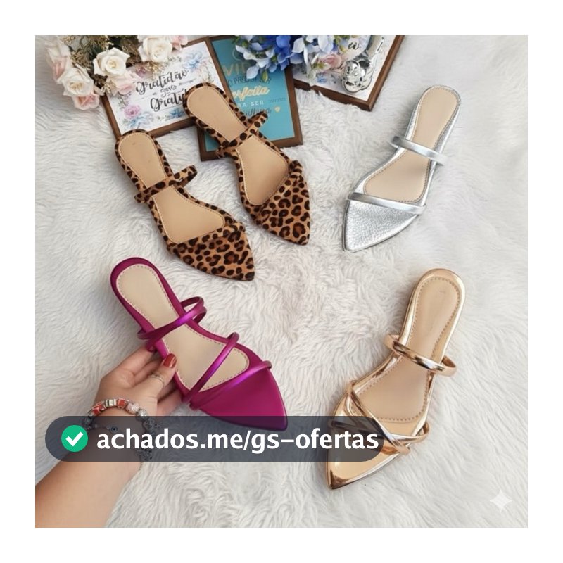 Rasteira Rasteirinha Bico Folha Sandalia Dia a Dia Têndencia Verão