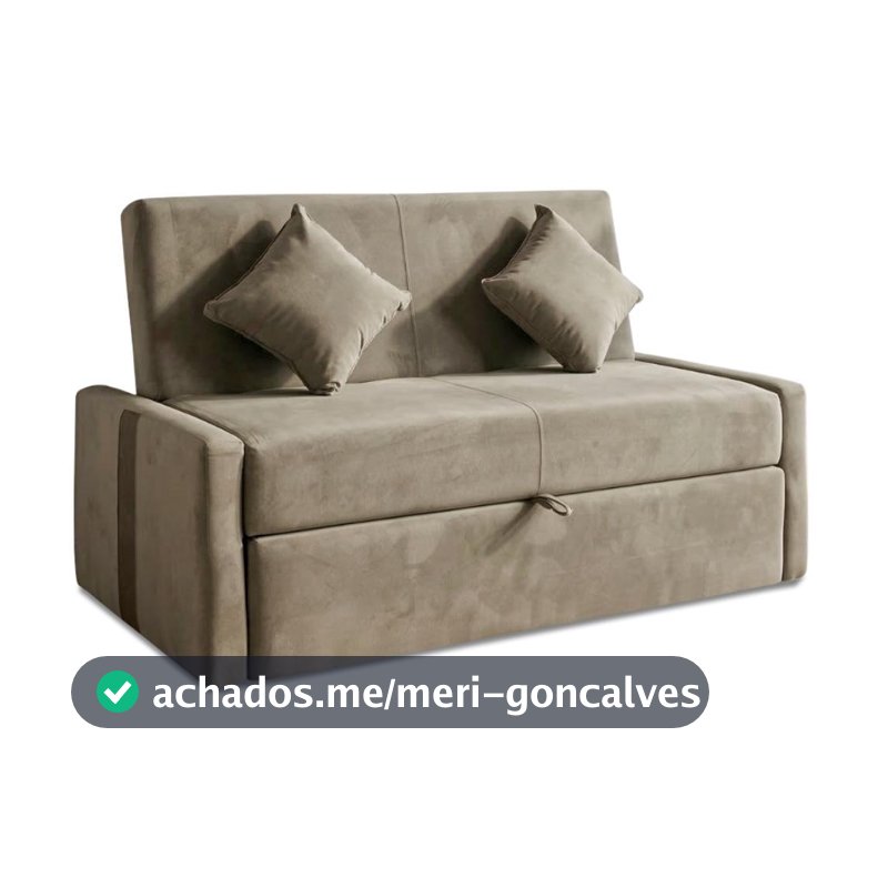 Sofá Cama 2 Lugares 1,45m com Almofadas Chloe