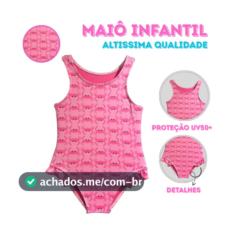 Maio Maiô Menina Infantil Biquini Regata Feminino Bebê Proteção Uv 50 Praia Piscina Estampas Divertidas Tam 1 A 4 Anos
