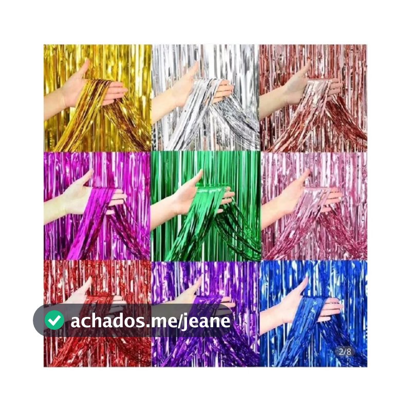 Cortina Metalizada para Festa 2x1m Painel Decorativo Fundo Fotográfico Aniversário Chá de Bebê