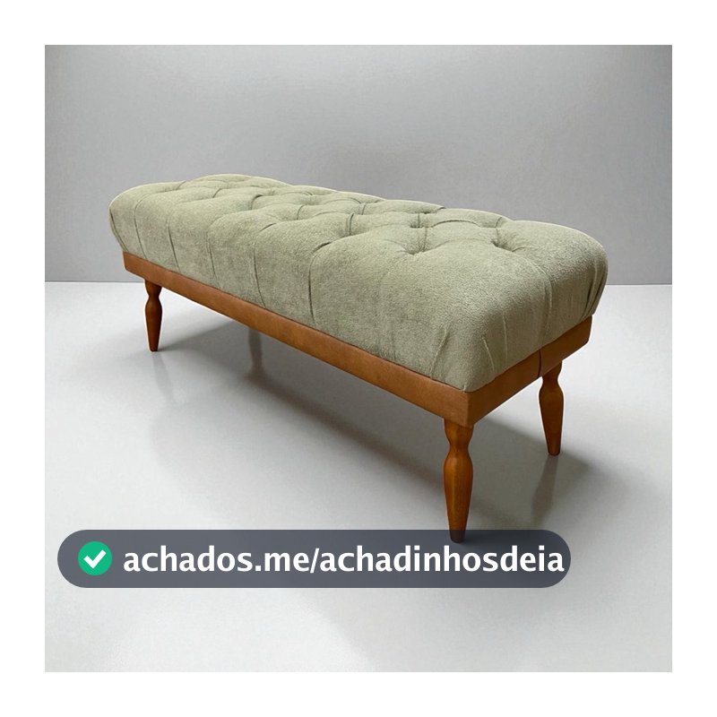 Recamier Puff 100cm ou 120cm Tecido Boucle base de Courissimo Amadeirado - Pés de Madeira