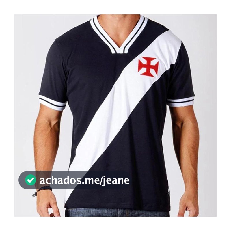 Camisa Retrô Vasco da Gama 1974 Masculina - Preto e Branco