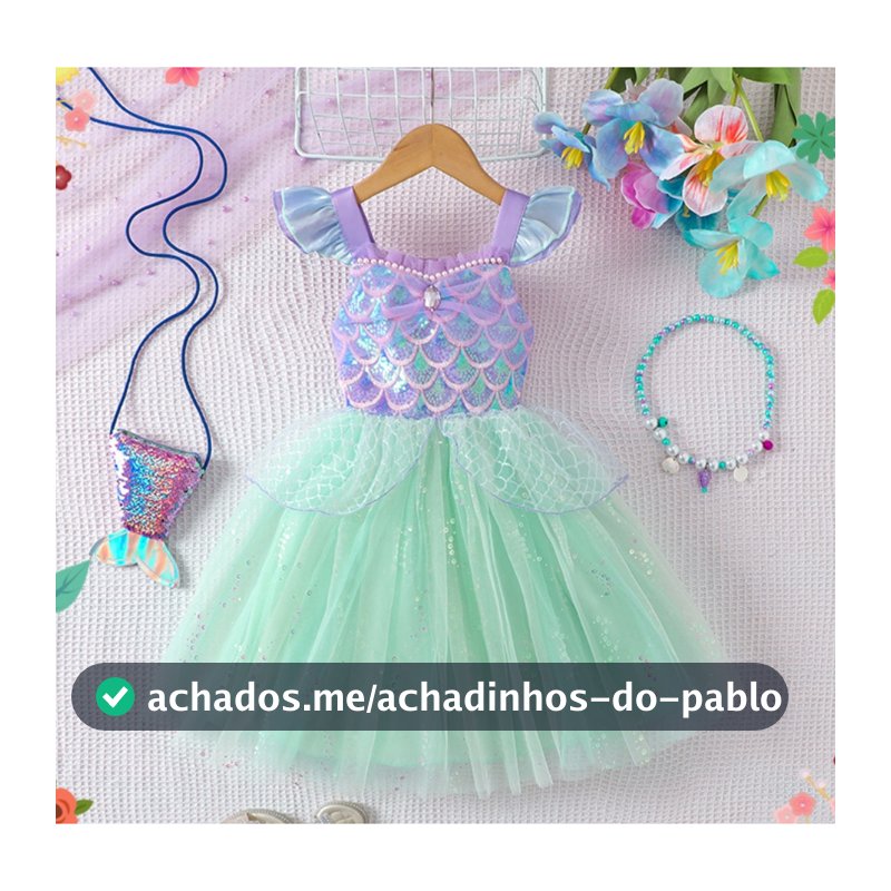 Meninas manga voadora gaze doce lantejoulas trajes sereia vestido de princesa
