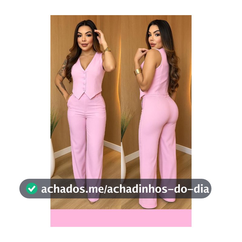 CONJUNTO GABI. MODA FEMENINA COLETE E CALÇA ALFAIATARIA