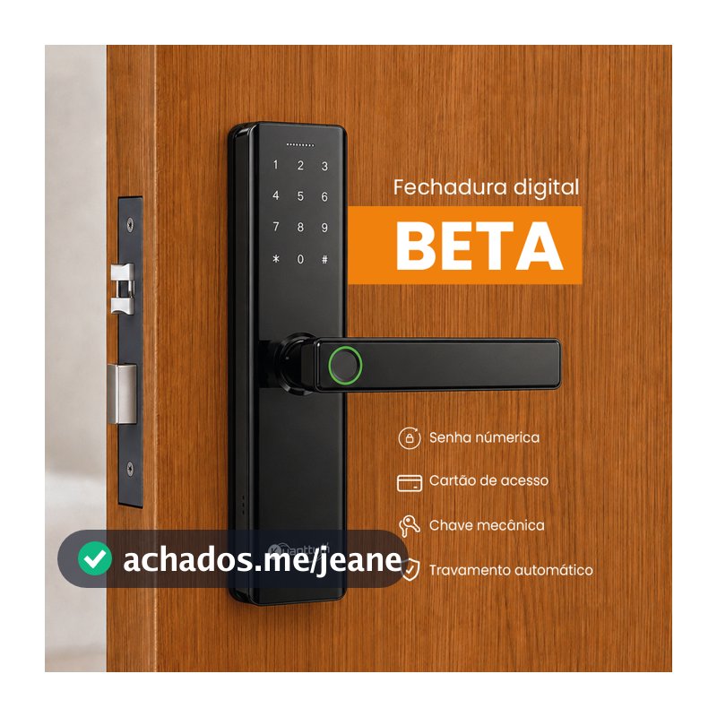 Fechadura Digital Kuanttum Beta Embutir Biometria Senha Tag RFID IP44 Touch