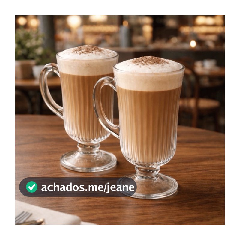 Jogo 6 e 3 Canecas Cappuccino Canelada 250ml Coffee Café Luxo Vidro Cristalino Premium