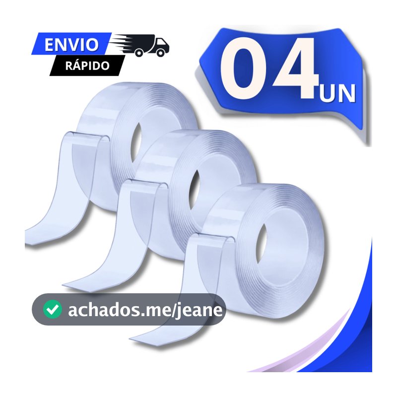 Jogo Fitas Dupla Face Forte Transparente 4,5x1,8x1mm Mágica Adesiva Cola Parede Móvel Utilidades