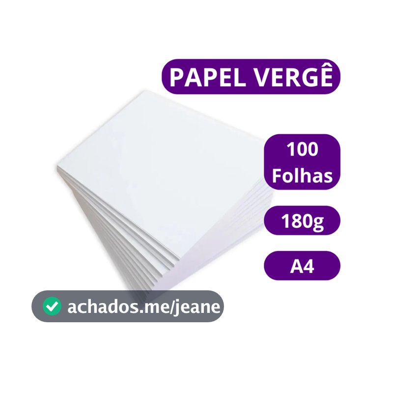 Papel Vergê 180g Texturizado Branco 100 Folhas A4 Premium Masterprint