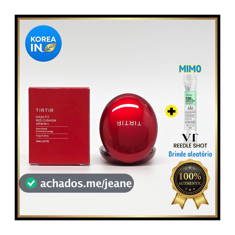 [MINI] TIRTIR Mask Fit Red Cushion Foundation 4.5g/45cores-Base Coreana Alta Cobertura Longa Duração