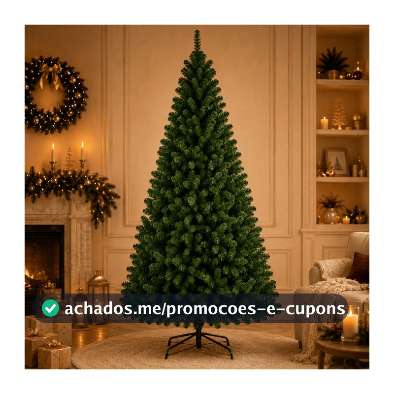 Árvore De Natal Pinheiro 210cm 600 Galhos Cheia Premium Verde