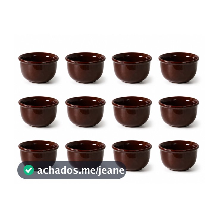 Kit 12 Cumbuca Tigela G Molheira Sopas Caldo Porções 470ml Marrom