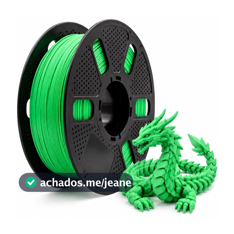 Filamento PLA 1Kg 1.75mm Verde Premium Alta Resistência p/ Impressora 3D