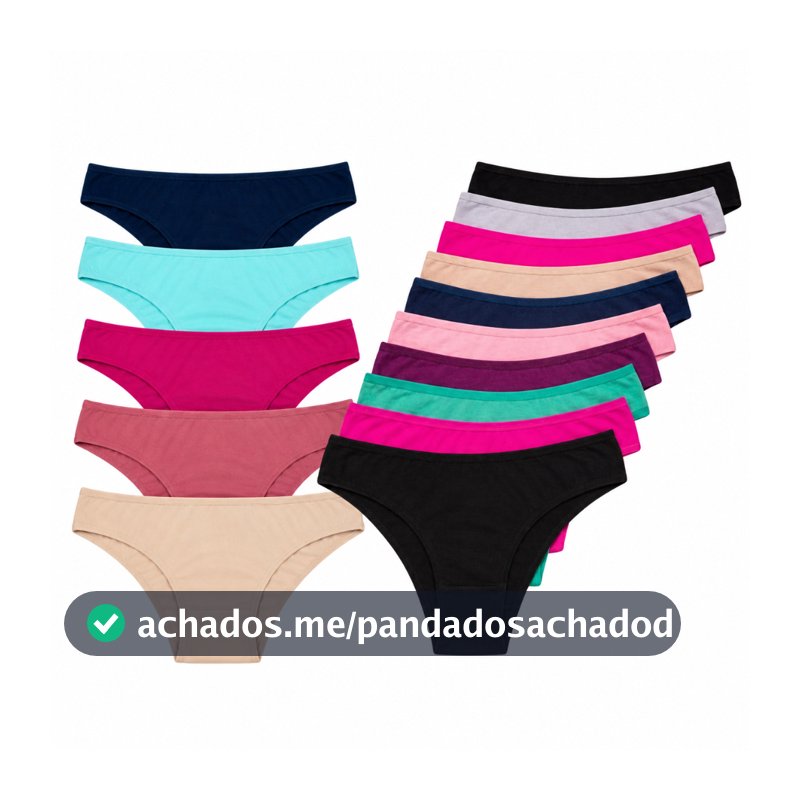 Kit 10/5 Calcinha 100% Algodão Feminina Conforto Lisa Antialérgica Lingerie Mulher Dia a Dia Cores