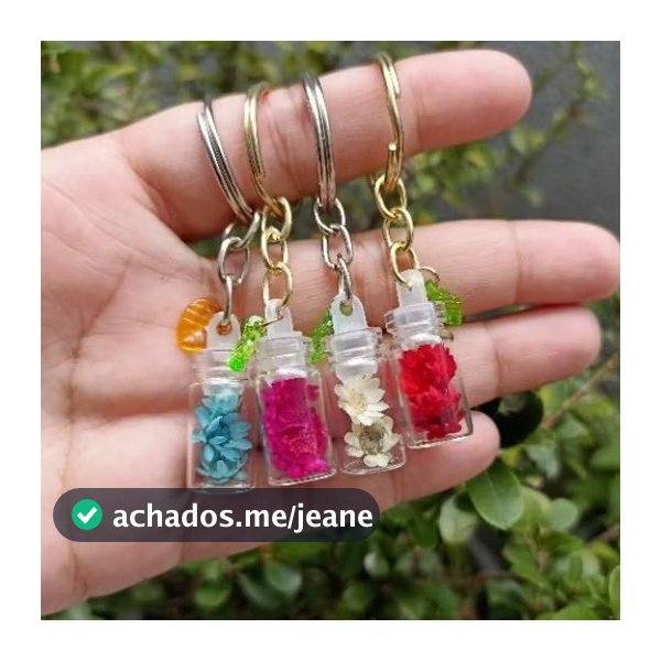 Chaveiro Garrafinha com Flor Sempre Viva para Mimo e Lembrancinhas  LER DESCRIÇÃO