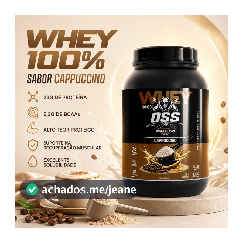 Whey Protein 100% Gourmet 900g Alta Performance | Cappuccino, Baunilha, Chocolate, Morango, Cookie & Doce de Leite