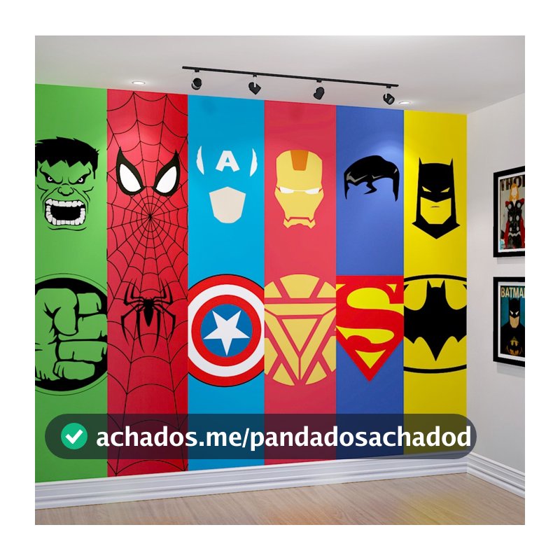 Papel de Parede Tema Super Heróis Star Color Quarto Infantil de Meninos