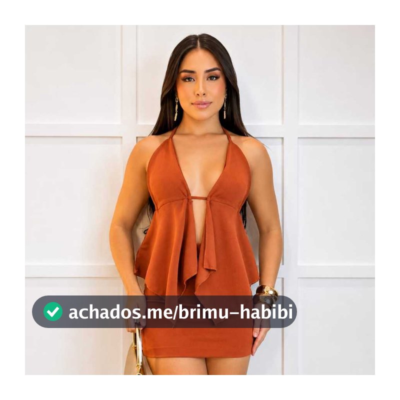 Conjunto Feminino Mini Saia Top Frente Única Cortininha Confortavel Casual Linda Look Blogueira Moda Gringa PatyVersátil