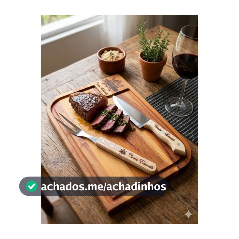 🥩 Tabua de churrasco  Personalizado  ,Faca e Garfo