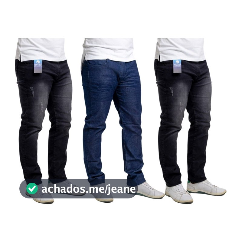 Kit 3 Calça Masculina Jeans Variações Denim Masculino Lycra Elastano Têndencias 2026 LIONS JEANS