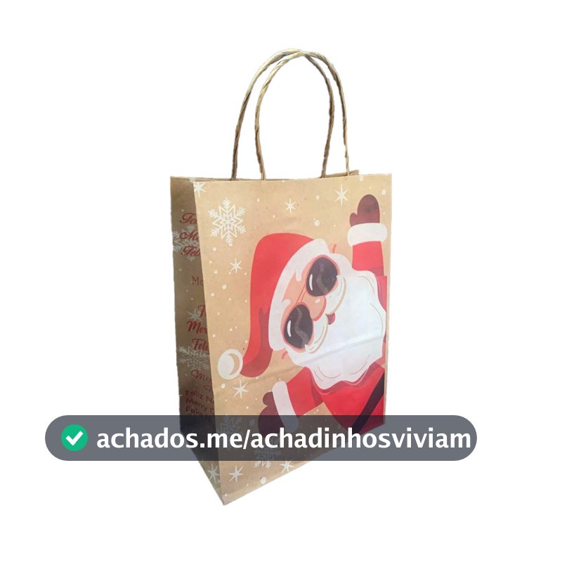 Sacola Papel Kraft Natal Papai Noel 18x10x23 ( 30unid Promoção )
